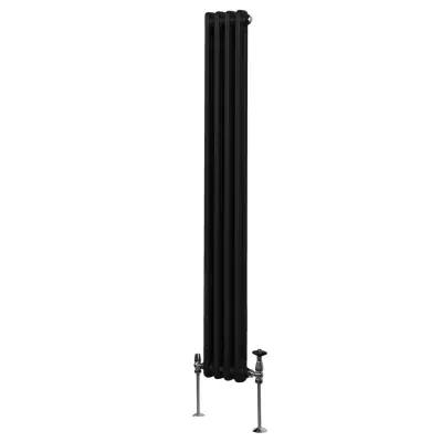 Tradicionalni radiator z 2 stolpcema - 1800 x 202 mm - črn