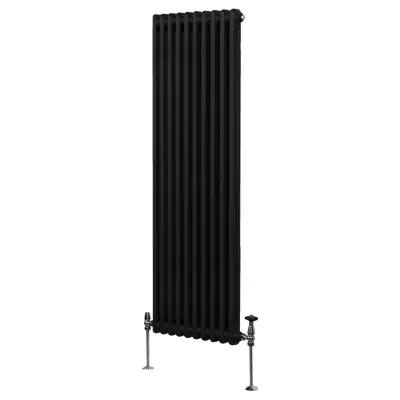 Tradicionalni radiator z 2 stolpcema - 1800 x 472 mm - črn
