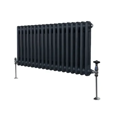 Tradicionalni radiator z 2 stolpcema - 300 x 832 mm - antracitno siva