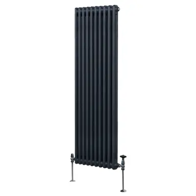 Tradicionalni radiator z 2 stolpcema - 1800 x 472 mm - antracitno siva