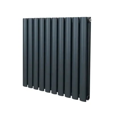Ovalni stebričasti radiator – 600 mm x 600 mm – antracitno siva