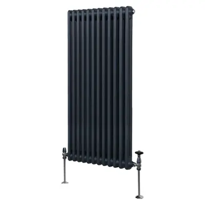 Tradicionalni radiator z 2 stolpcema - 1500 x 562 mm - antracitno siva