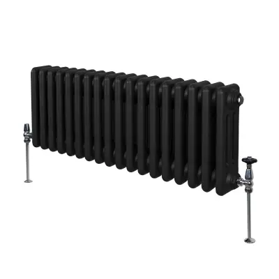 Tradicionalni radiator s 3 stebri - 300 x 832 mm - črn