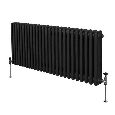 Tradicionalni radiator s 3 stebri - 600 x 1192 mm - črn