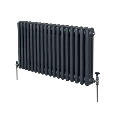 Tradicionalni radiator s 3 stebri - 600 x 832 mm - antracitno siva