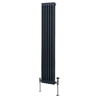 Tradicionalni radiator z 2 stolpcema - 1800 x 292 mm - antracitno siva
