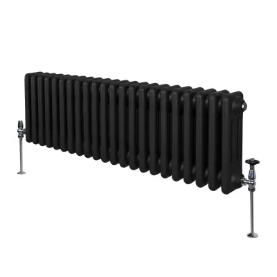 Tradicionalni radiator s 3 stebri - 300 x 1012 mm - črn