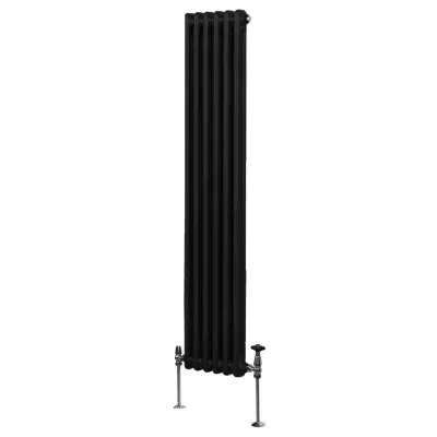 Tradicionalni radiator z 2 stolpcema - 1800 x 292 mm - črn