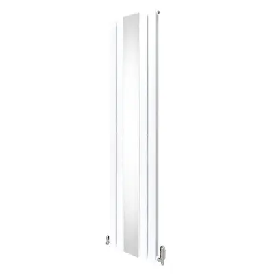 Radiator in ventili z ravnim ogledalom - 1800 mm x 425 mm - beli