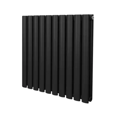 Ovalni stebričasti radiator – 600 mm x 600 mm – črn