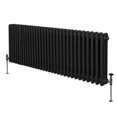 Tradicionalni radiator s 3 stebri - 600 x 1462 mm - črn