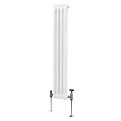Tradicionalni radiator z 2 stolpcema - 1500 x 202 mm - bel