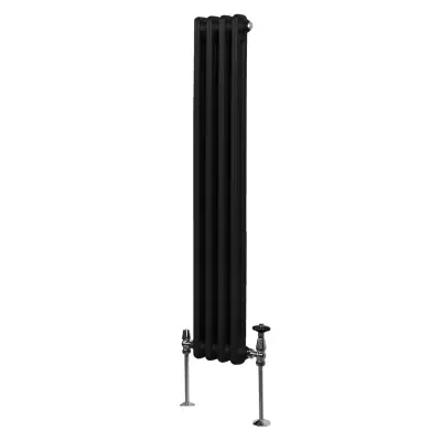 Tradicionalni radiator z 2 stolpcema - 1500 x 202 mm - črn