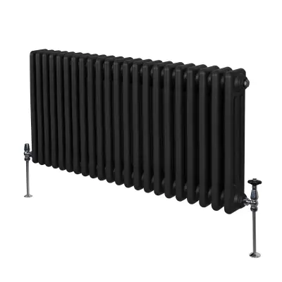 Tradicionalni radiator s 3 stebri - 600 x 1012 mm - črn
