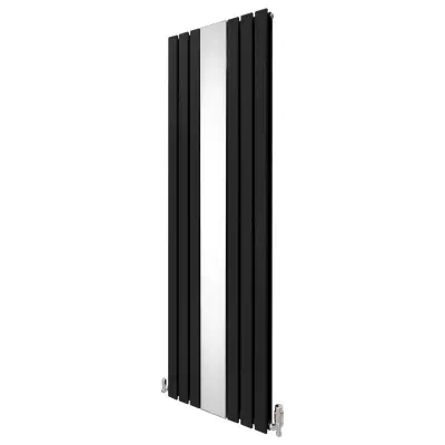 Radiator in ventili z ravnim ogledalom - 1800 mm x 565 mm - črni
