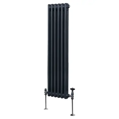 Tradicionalni radiator z 2 stolpcema - 1500 x 292 mm - antracitno siva
