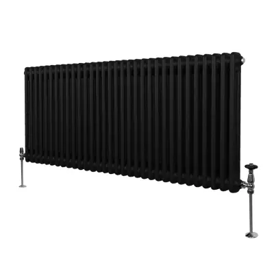 Tradicionalni radiator z 2 stolpcema - 600 x 1462 mm - črn