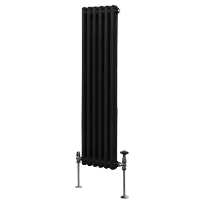 Tradicionalni radiator z 2 stolpcema - 1500 x 292 mm - črn