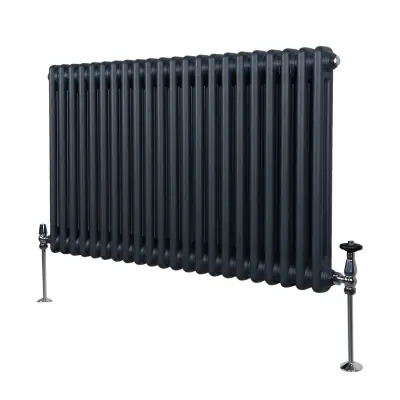 Tradicionalni radiator z 2 stolpcema - 600 x 1012 mm - antracitno siva