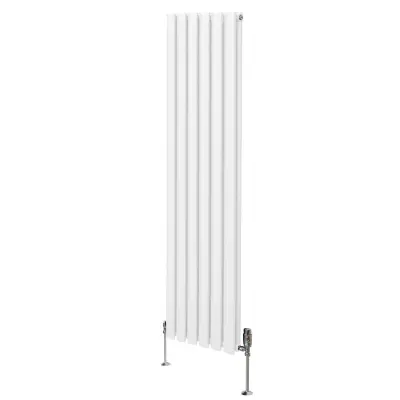 Ovalni radiator in ventili - 1600 mm x 360 mm - bel