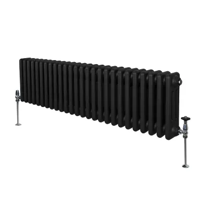 Tradicionalni radiator s 3 stebri - 300 x 1192 mm - črn