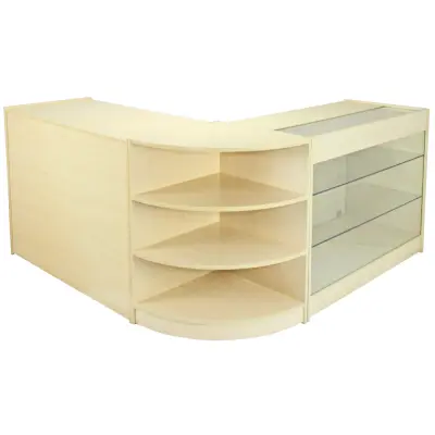Set prodajnih pultov in maloprodajnih vitrin Titan Maple