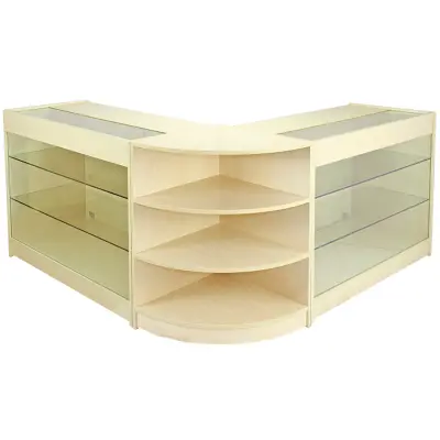 Komplet prodajnih pultov in maloprodajnih vitrin Pulsar Maple