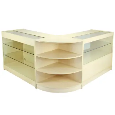 Komplet prodajnih pultov in maloprodajnih vitrin Jupiter Maple