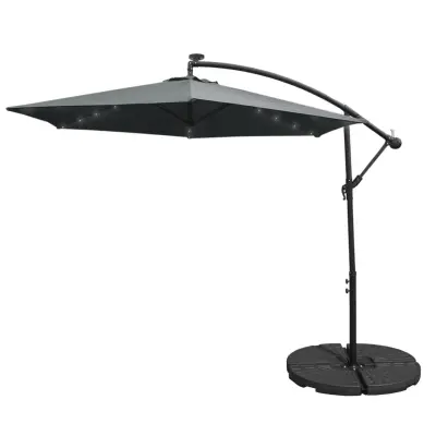 Siv 3 m LED konzolni senčnik z ventilatorjem