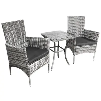 JardÃ bistro set iz ratana, svetlo siv