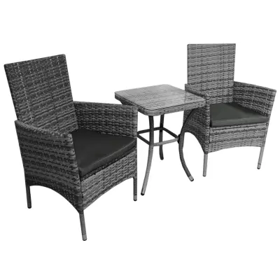 JardÃ Rattan Bistro Set Grey
