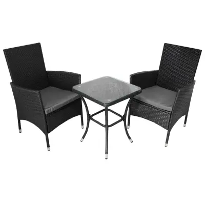 JardÃ bistro set iz ratana črn