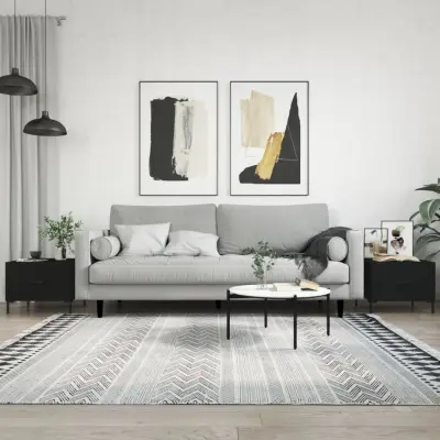 The Living Store Klubske mizice 2 kosa črne 50x50x40 cm inženirski les - Klubska Mizica