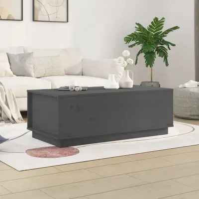 The Living Store Klubska mizica siva 100x50x35 cm trdna borovina - Klubska Mizica