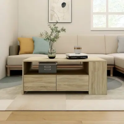 The Living Store Klubska mizica sonoma hrast 102x55x42 cm inženirski les - Klubska Mizica
