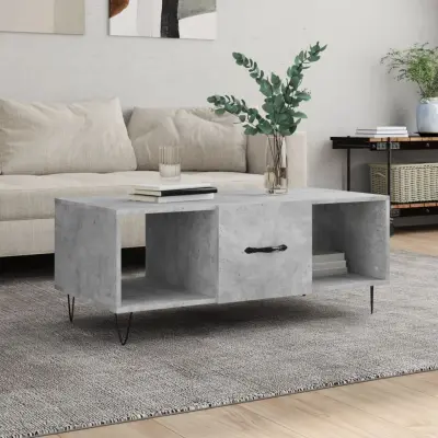 The Living Store Klubska mizica betonsko siva 102x50x40 cm inženirski les - Klubska Mizica