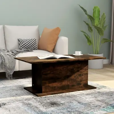 The Living Store Klubska mizica dimljeni hrast 102x55,5x40 cm iverna plošča - Klubska Mizica