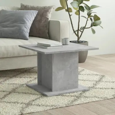The Living Store Klubska mizica betonsko siva 55,5x55,5x40 cm iverna plošča - Klubska Mizica