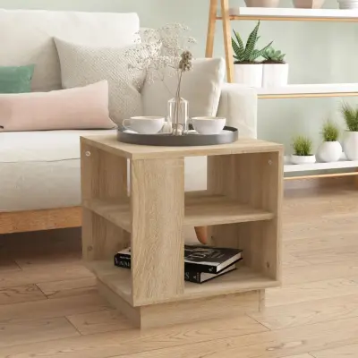 The Living Store Klubska mizica sonoma hrast 40x40x43 cm konstruiran les - Klubska Mizica
