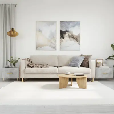 The Living Store Klubske mizice 2 kosa betonsko sive 50x50x40 cm konstruiran les - Klubska Mizica