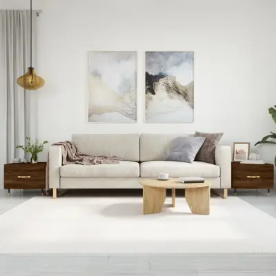 The Living Store Klubske mizice 2 kosa rjavi hrast 50x50x40 cm inženirski les - Klubska Mizica