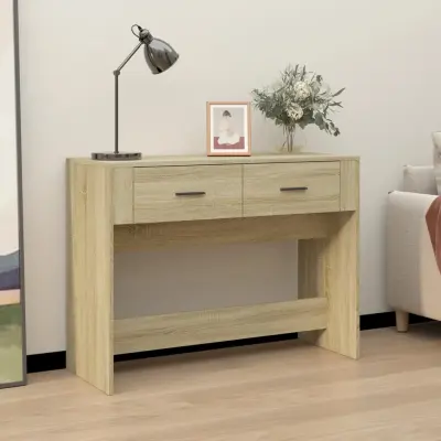The Living Store Klubska mizica sonoma hrast 100x39x75 cm inženirski les - Konzolna Mizica