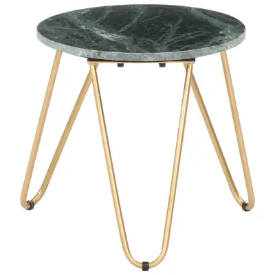 The Living Store Klubska mizica zelena 40x40x40 cm kamen z marmorno teksturo - Klubska Mizica