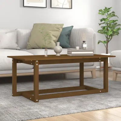 The Living Store Klubska mizica medeno rjava 110x55x45 trdna borovina - Klubska Mizica