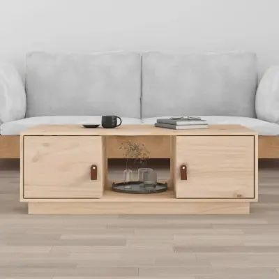 The Living Store Klubska mizica 100x50x35 cm trdna borovina - Klubska Mizica