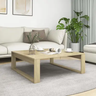The Living Store Klubska mizica sonoma hrast 100x100x35 cm iverna plošča - Klubska Mizica