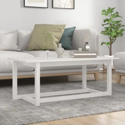 The Living Store Klubska mizica bela 110x55x45 trdna borovina - Klubska Mizica