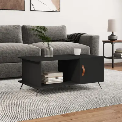 The Living Store Klubska mizica črna 90x50x40 inženirski les - Klubska Mizica