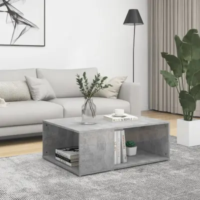 The Living Store Klubska mizica betonsko siva 90x67x33 cm iverna plošča - Klubska Mizica