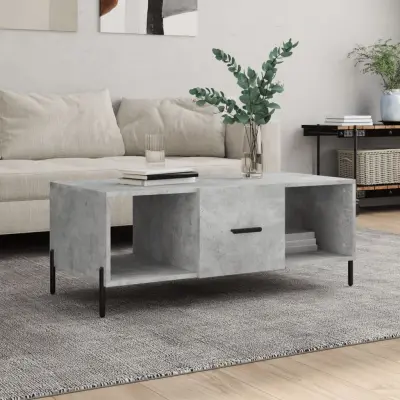 The Living Store Klubska mizica betonsko siva 102x50x40 cm inženirski les - Klubska Mizica